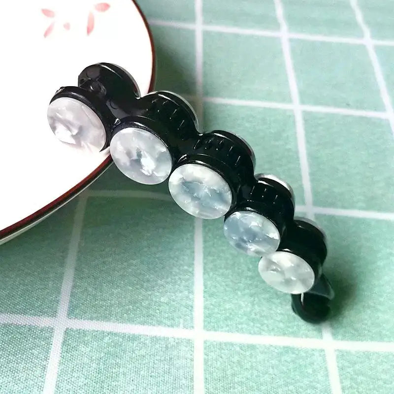Simple Marble Pattern Banana Clip Elegant Women Acetate Leopard Ponytail Holder Hair Clip Casual Tortoiseshell Large Hairpin