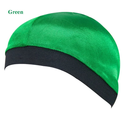 Satin Elastic Breathable Turban Hat Hair Headwear Bonnets Hats for Fedoras Beanie for Adult Dome Wave Cap