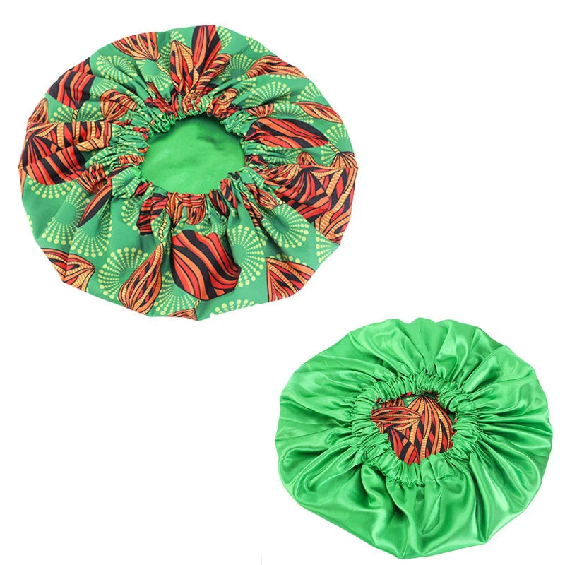 Extra Large Satin Lined Bonnet Women Big Size Beauty Print Satin Silk Bonnet Sleep Night Cap Head Cover Bonnet Hat Wholesale