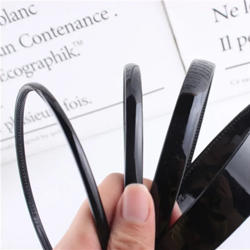 Unisex Black Elastic Non Slip Simple Metal Headbands For Men Women Wavy Hairband Spring Hair Hoop Fashion Hair Accessories