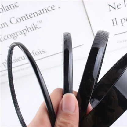 Unisex Black Elastic Non Slip Simple Metal Headbands For Men Women Wavy Hairband Spring Hair Hoop Fashion Hair Accessories