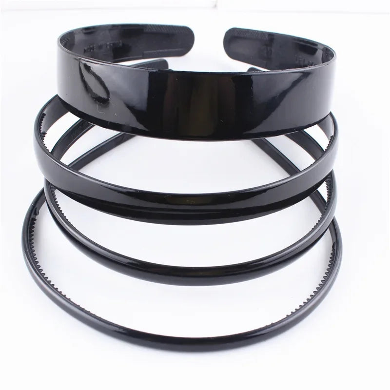 Unisex Black Elastic Non Slip Simple Metal Headbands For Men Women Wavy Hairband Spring Hair Hoop Fashion Hair Accessories