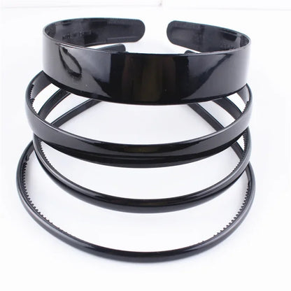Unisex Black Elastic Non Slip Simple Metal Headbands For Men Women Wavy Hairband Spring Hair Hoop Fashion Hair Accessories