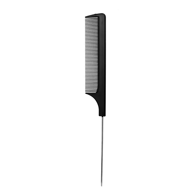 Solid Color Steel Needle Pointed Tail Comb Styling Comb Heat Resistant Anti-Static Tail Curved Parting Comb Barber Accessories