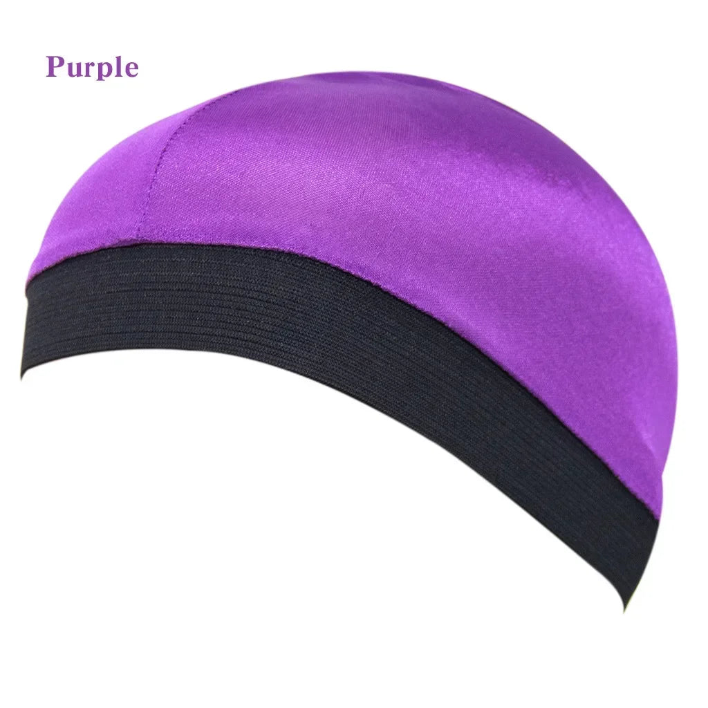 Satin Elastic Breathable Turban Hat Hair Headwear Bonnets Hats for Fedoras Beanie for Adult Dome Wave Cap