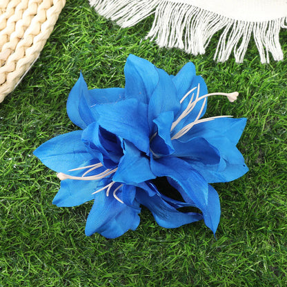 AWAYTR Artificial Pink Flowers Hairpin Party Flower Girls Barrette Bohemian Side Bangs Clip Small Hair Clips Hair Accessories