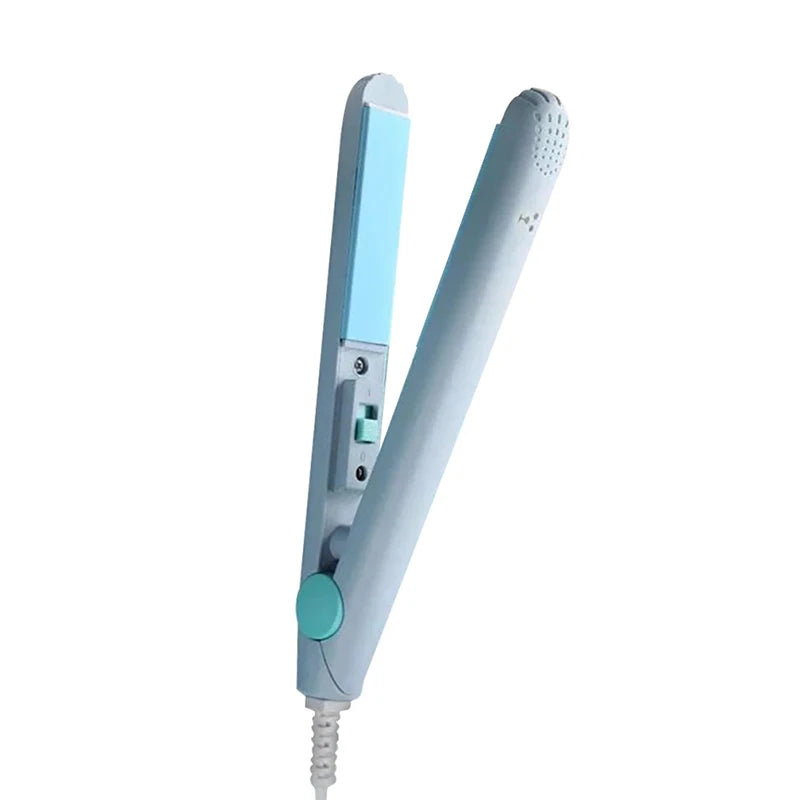 2 in 1 Cartoon Portable Traveling Bangs Hair Splint Heating Curler Ceramic Plate Ionic Mini Flat Iron Hair Straightener