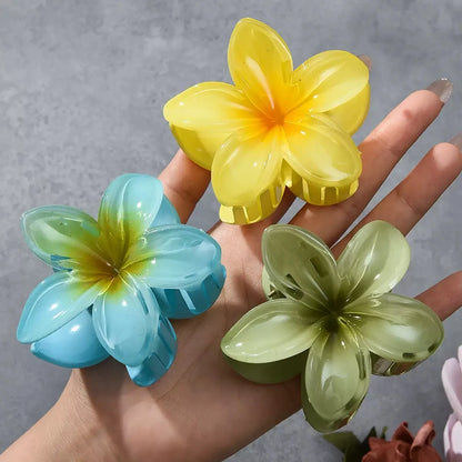 18Pcs Egg Flower Hair Clips Gradient Candy Color Flowers Suitable for Daily Use Backcombed Ponytail Shark Clip Hair Accessories