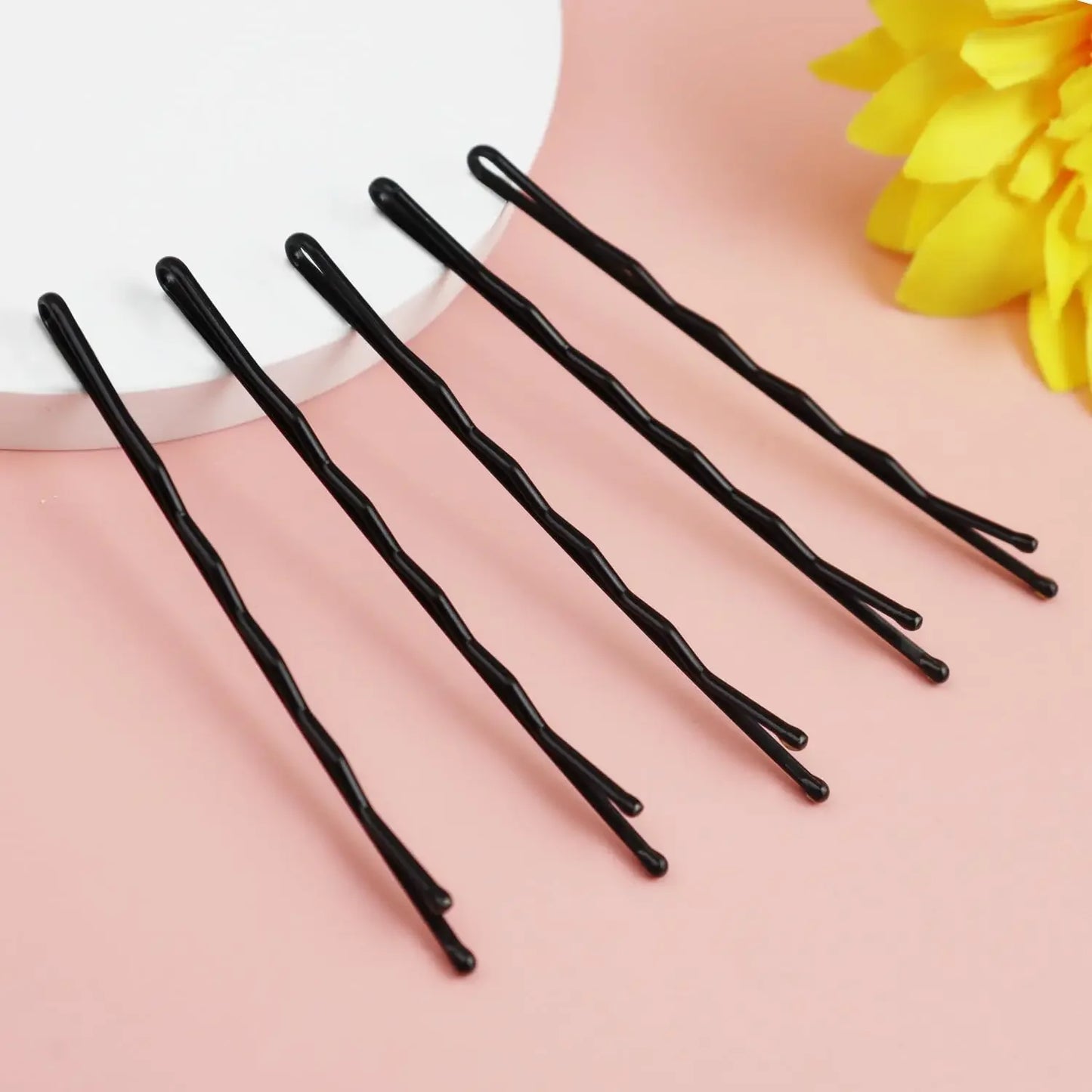 60/600pcs Black Straight Line Hair Clip U-shaped Needle Lady Hairpins Curly Wavy Grips Women Bobby Pins Styling Hair Accessories