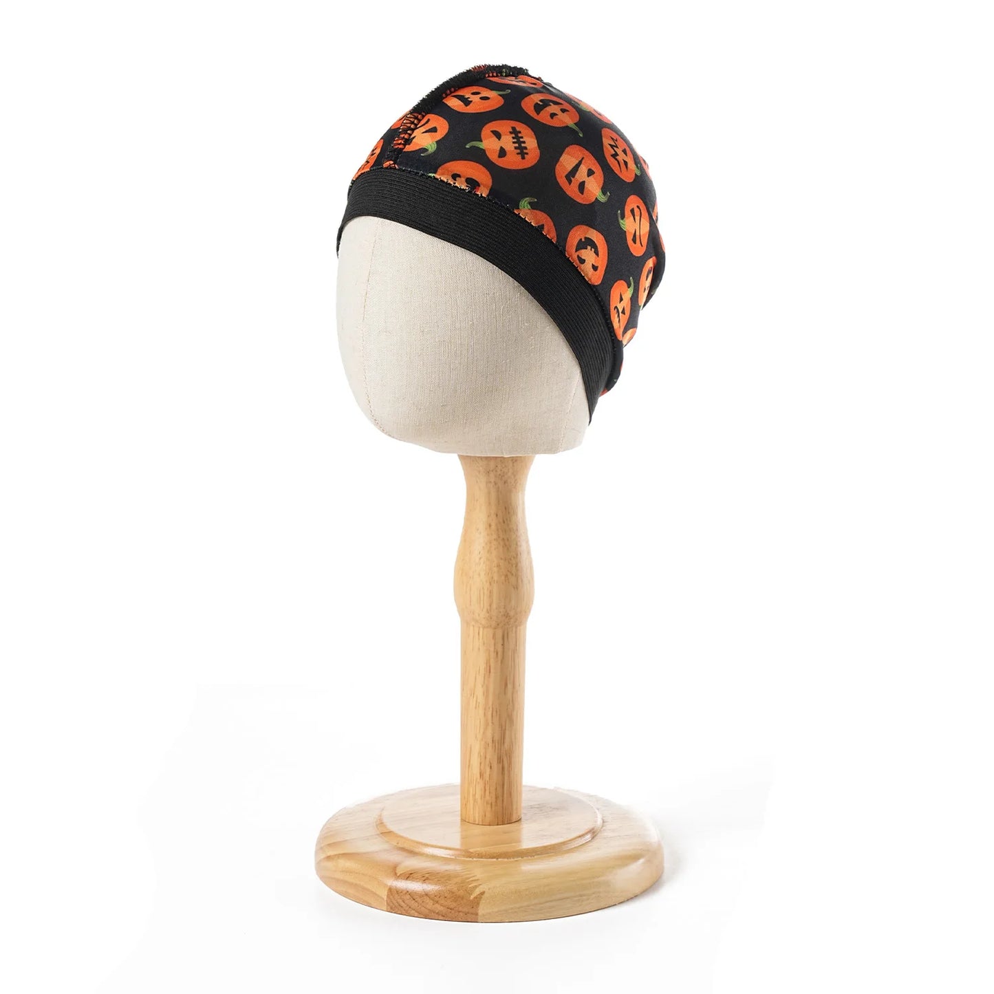 2024 New Halloween Print Kids Silky Dome Wave Cap Silky Satin Kids Bonnet Hair Cover Hat Night Sleep Cap Hair Accessories Hat
