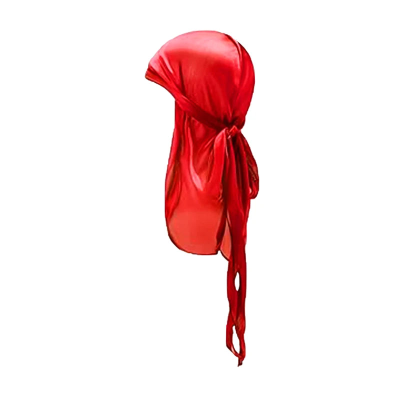 ZZ Silky Durag For Kids Boys Adult Long Tailed Pirate Hat Hip-Hop Bandanas Doo Rag Turban Waves Cap Headwear Pre-Tied Headwrap
