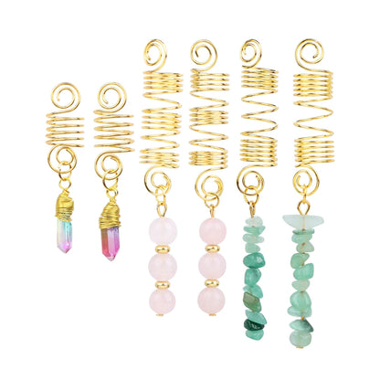 3pcs/set Crystal Hair Jewelry For Women Hexagonal Column Butterfly Charm Dreadlock Headwear Dangle Dreadlock Hair Accessories