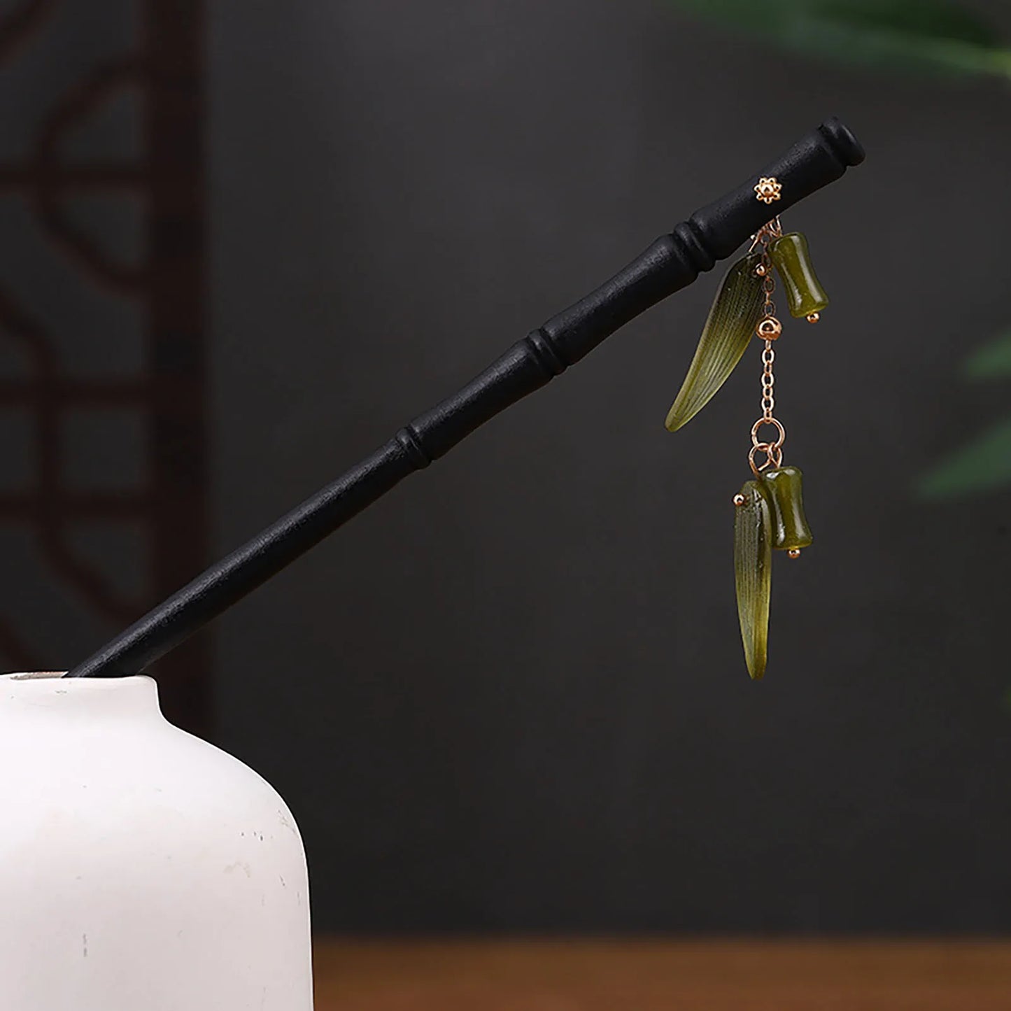 Vintage Chinese Style Wooden Hair Sticks for Women Girls Moon Tassel Hairpin Hair Clip Hanfu Headwear Jewelry Hair Accessories