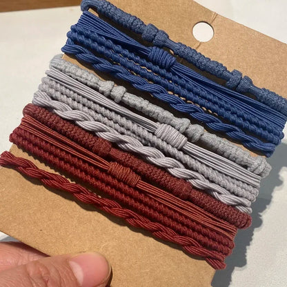 20 pcs Boho bracelet hair ties for women elastic hair rubber bands girls black Bracelet  hair rope Ponytail Holder hairbands