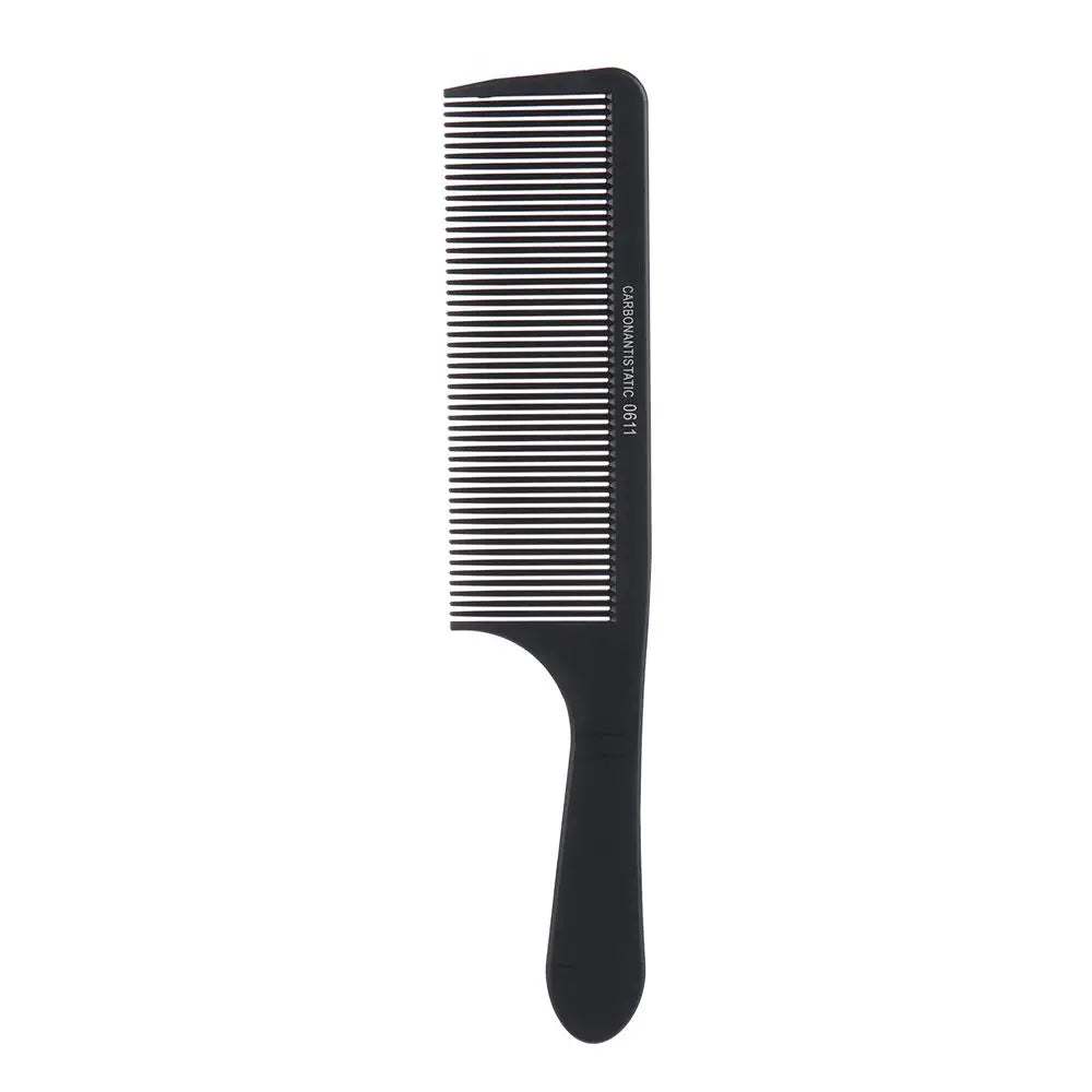 1PC Black Flattop Hair Cutting Comb Heat Resistant Hair Cutting Tool Hairdressing Hair Stylist Salon Carbon Antistatic Combs