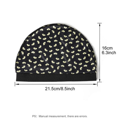 2024 New Halloween Print Kids Silky Dome Wave Cap Silky Satin Kids Bonnet Hair Cover Hat Night Sleep Cap Hair Accessories Hat