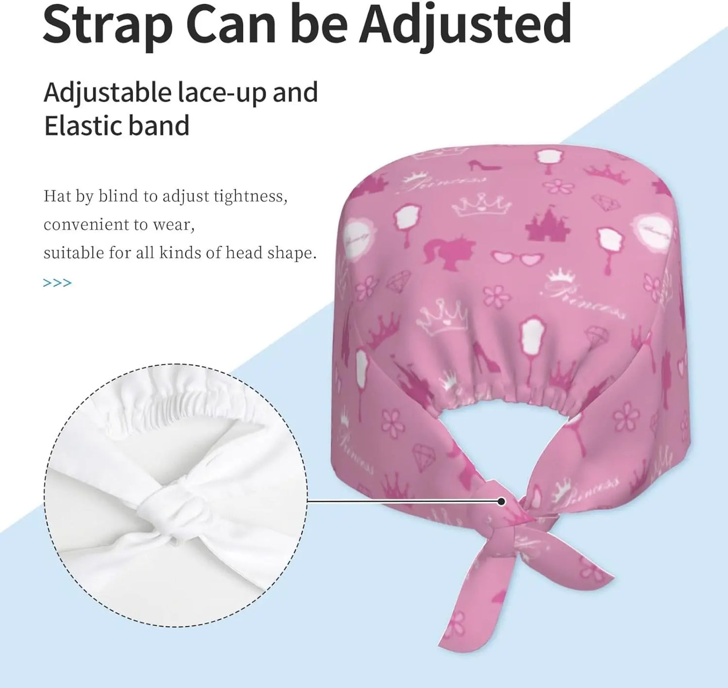 Japanese Wave Cherry Blossoms Working Cap Scrub Cap with Sweatband Adjustable Unisex Women Tie Back Hat Nurse  Caps