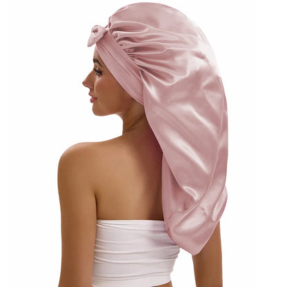 Women Long Tail Satin Hair Bonnet, Color Elastic Band Hair Care Hat, Bonnet for Hair Treatment Bonnet Satin Bonnet