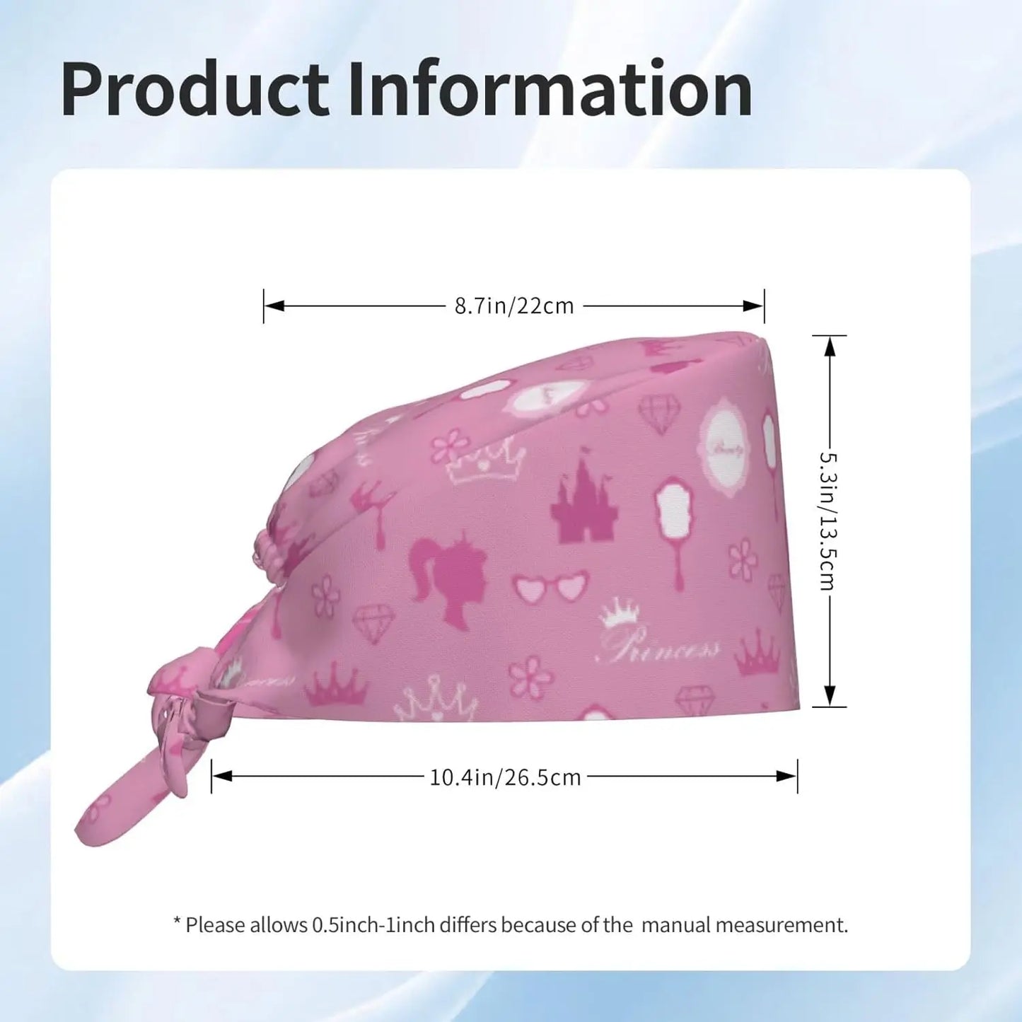 Japanese Wave Cherry Blossoms Working Cap Scrub Cap with Sweatband Adjustable Unisex Women Tie Back Hat Nurse  Caps