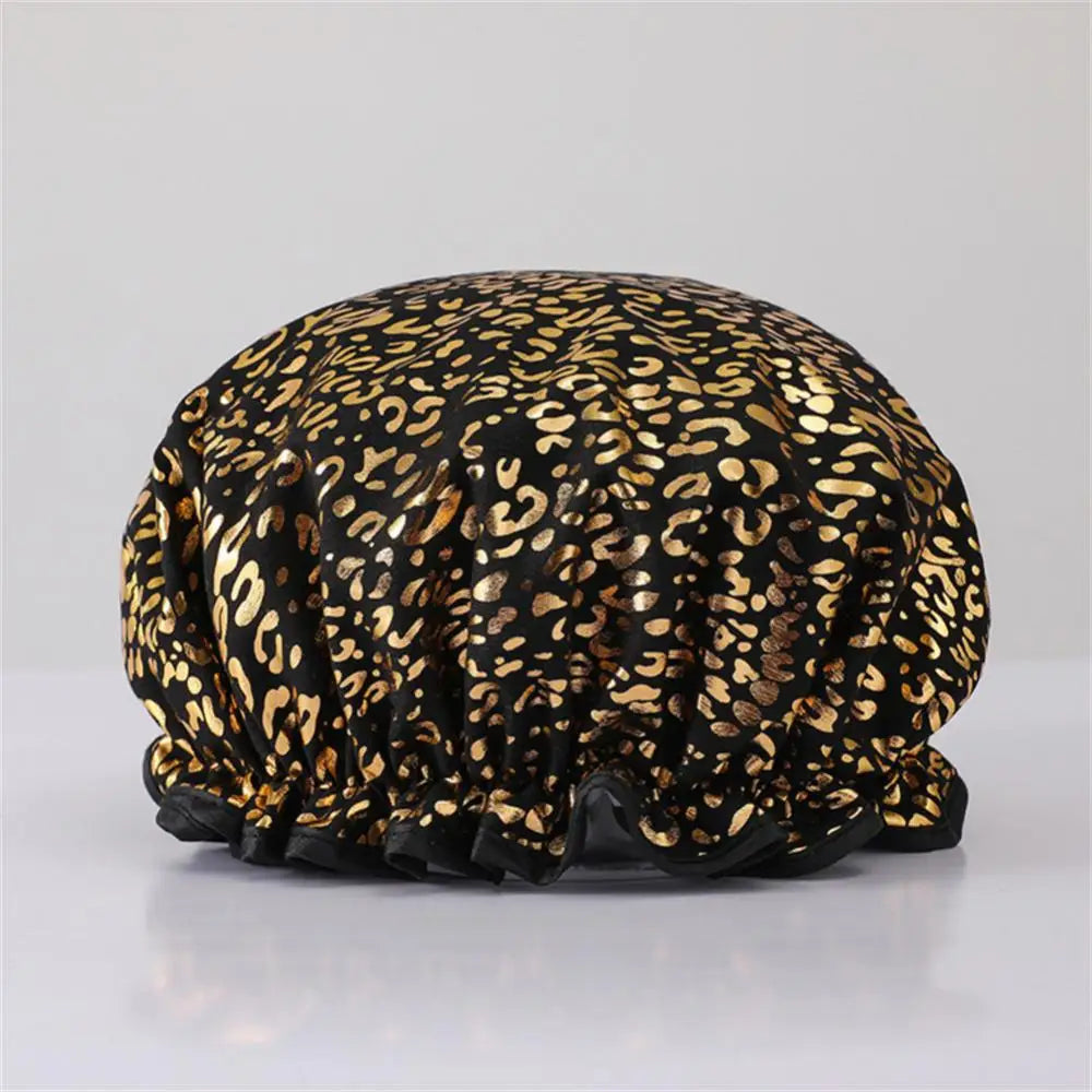 1pc Waterproof Shower Cap Satin Beanie Hair Bonnet Bath Accessories Shampoo Women Shower Caps Bathroom Dust-proof Set