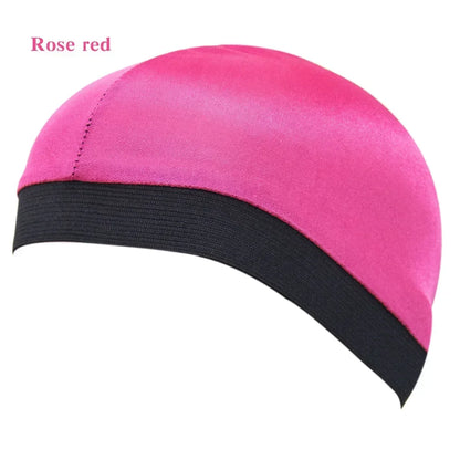Satin Elastic Breathable Turban Hat Hair Headwear Bonnets Hats for Fedoras Beanie for Adult Dome Wave Cap