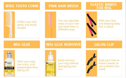 GOIPLE Electrical Heat Hair Straightener Hot Pressing Brush Styling Tool for Lace Front Wig Glue Hair Wax Stick Melting Spray