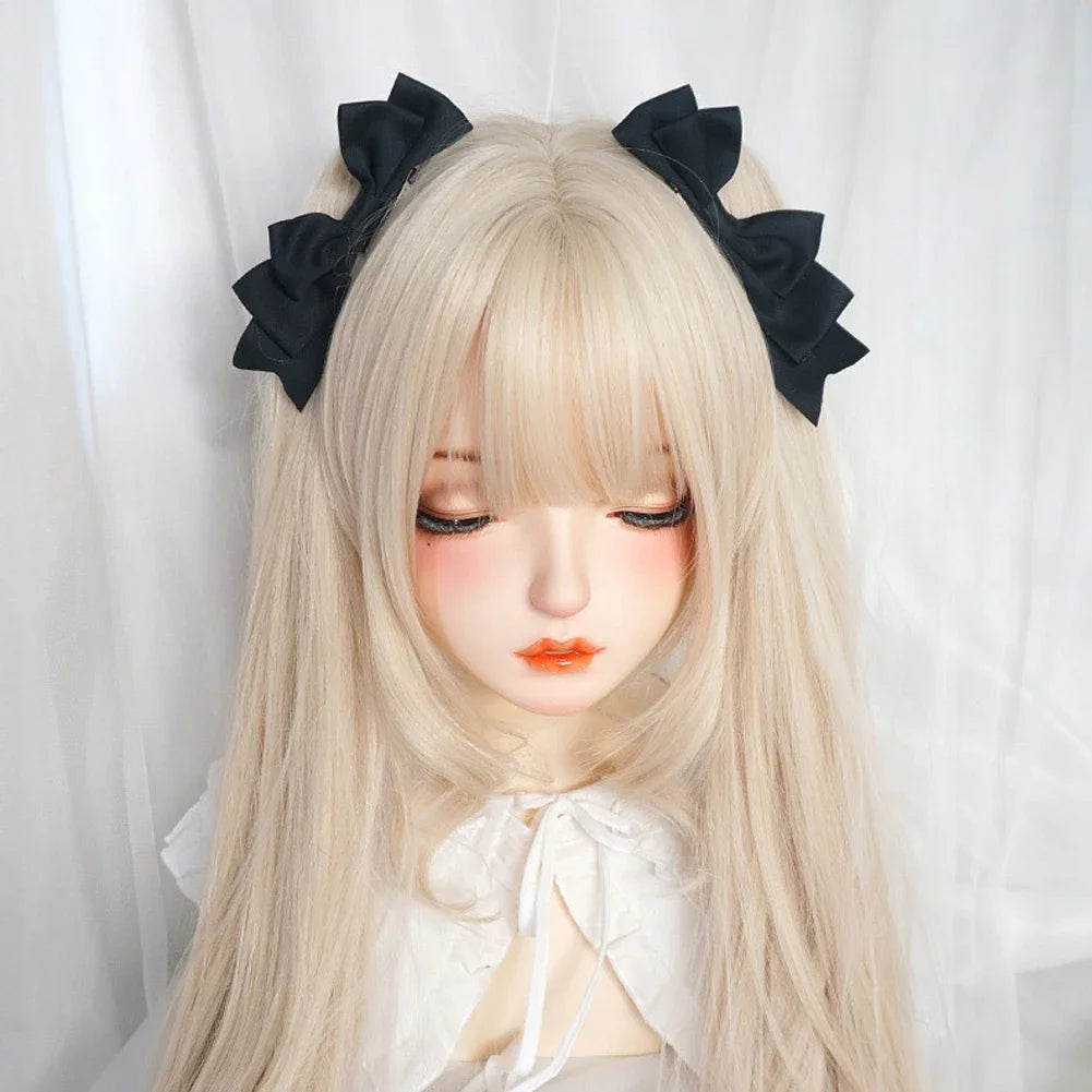 Kawaii Handmade Bow Hairclip Anime Lolita Hairpin Cosplay Headdress JK Uniform Hair Accessory Xmas Gifts