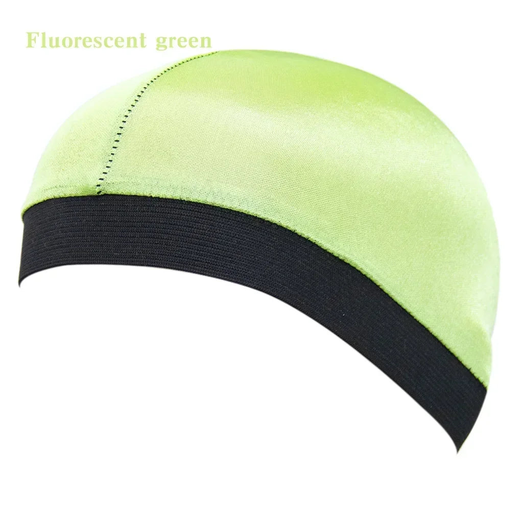 Satin Elastic Breathable Turban Hat Hair Headwear Bonnets Hats for Fedoras Beanie for Adult Dome Wave Cap