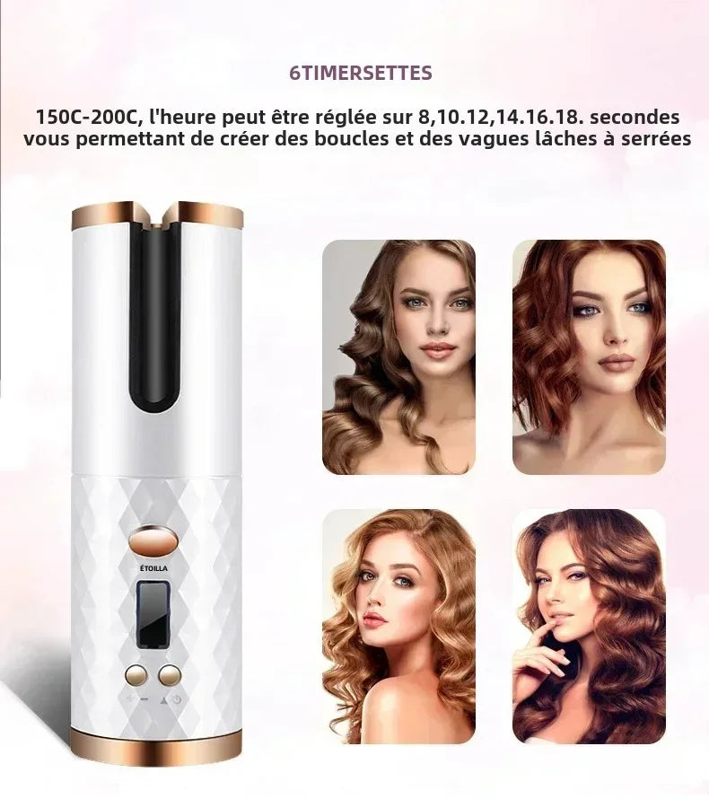 Portable Wireless Automatic Hair Curler 3 Color Options USB Charging Anti-Scalding Hair Curling Iron for Styling