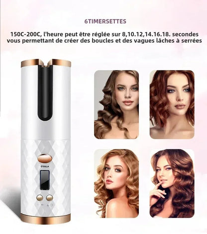 Portable Wireless Automatic Hair Curler 3 Color Options USB Charging Anti-Scalding Hair Curling Iron for Styling