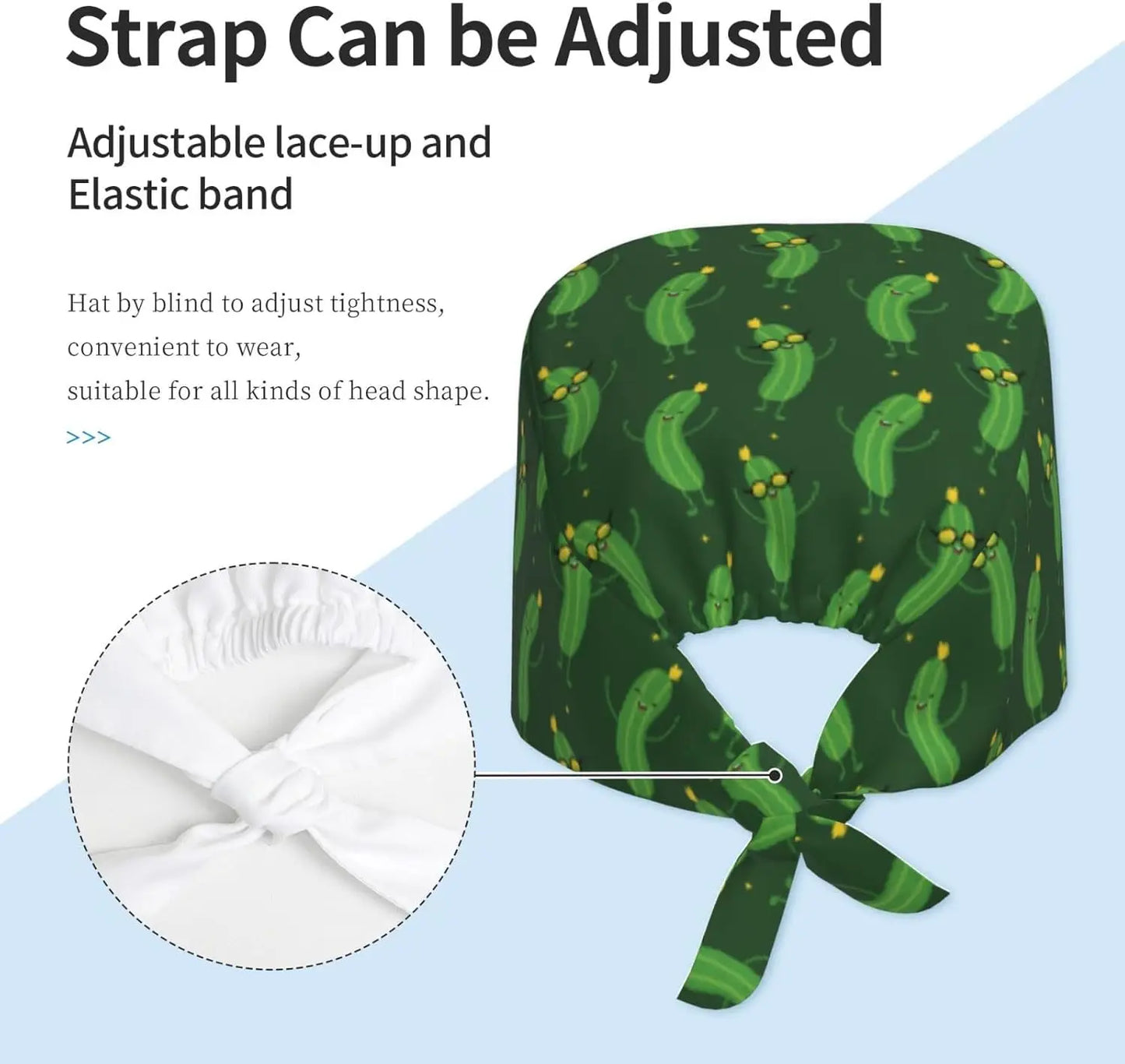 Japanese Wave Working Cap Scrub Cap with Sweatband Adjustable Unisex Women Tie Back Hat Nurse  Caps