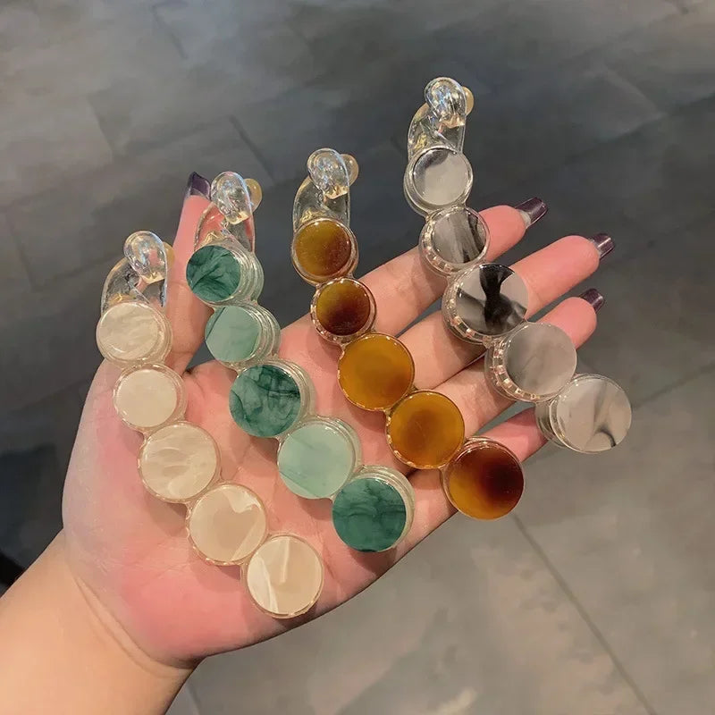 Simple Marble Pattern Banana Clip Elegant Women Acetate Leopard Ponytail Holder Hair Clip Casual Tortoiseshell Large Hairpin