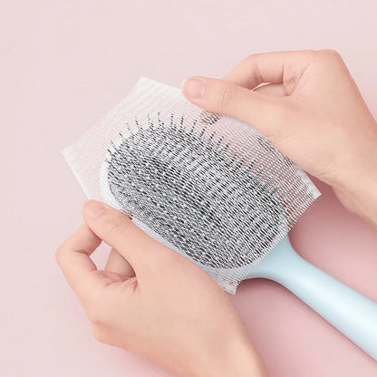 50Pcs Air Cushion Comb Cleaning Net Cover Hair Brush Comb Airbag Pet Combs Net Paper Brush Cleaning Pad Comb Protection Net