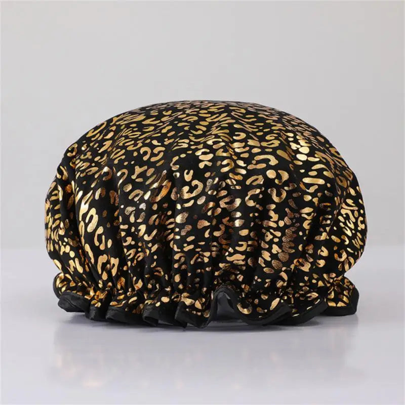 1pc Waterproof Shower Cap Satin Beanie Hair Bonnet Bath Accessories Shampoo Women Shower Caps Bathroom Dust-proof Set