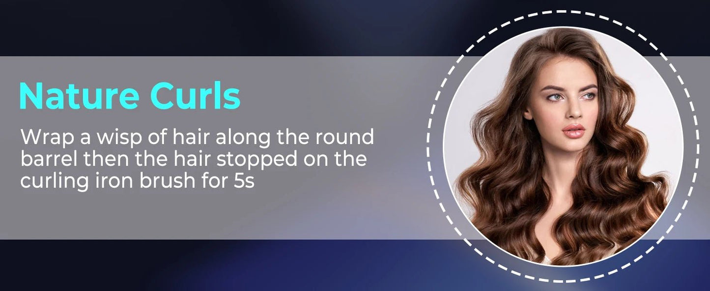 Replaceable Thermal Brush 1.5 Inch Ionic Heated Round Brush Creates Blowout Look Thermal Round Brush Curling Iron