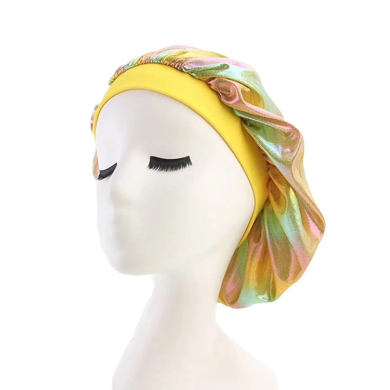 Single-Layer Shower Cap Women Satin Bonnet Sleeping Hat Female Hair Protect Hat Confinement Cap Head Cover Bathroom Accessories