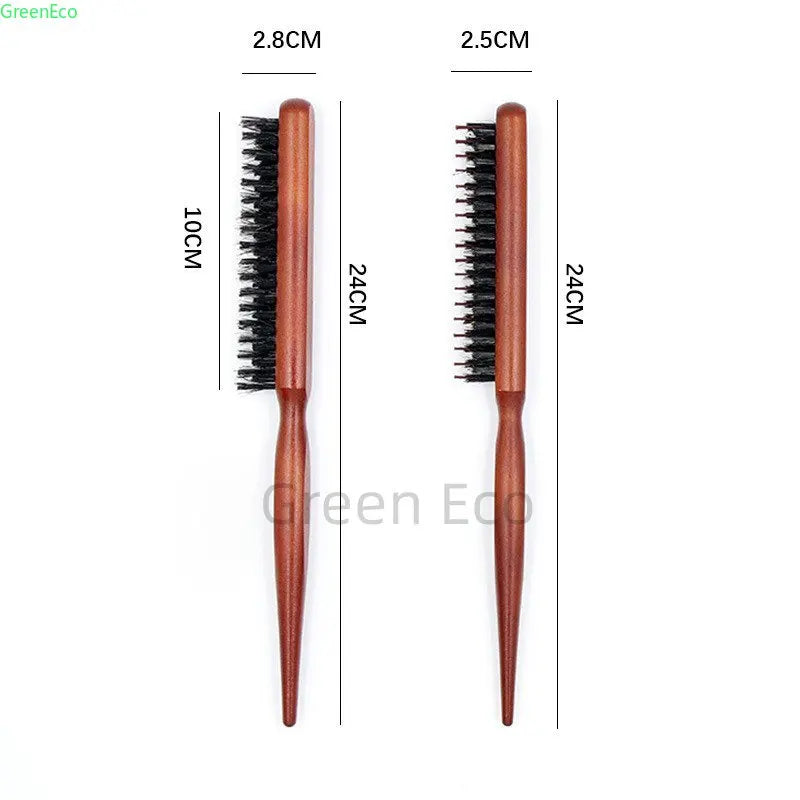 Professional Salon Teasing Back Hair Brushes Boar Bristle Wood Slim Line Comb Hairbrush Extension Hairdressing Styling Tools DIY