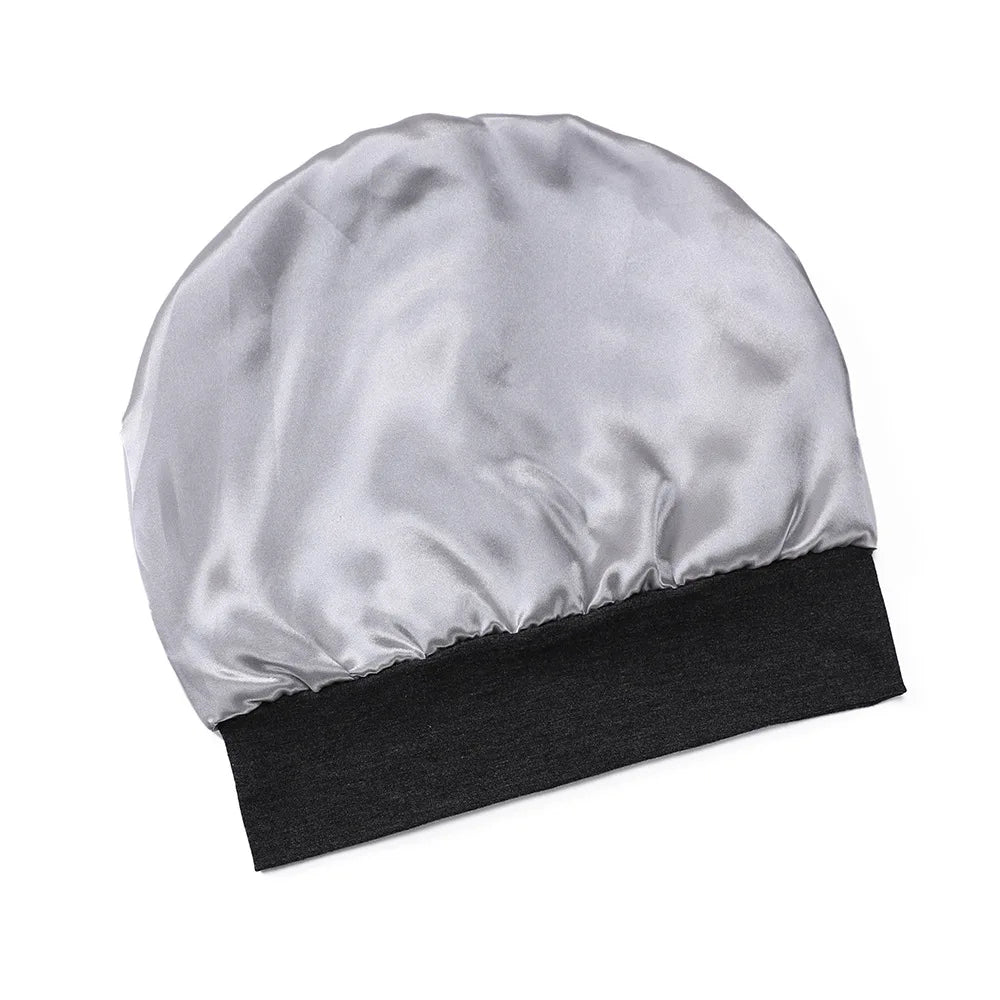 Double Layers Satin Hair Care Nightcap For Curly Hair Long Hair Women Men Reversible Satin Bonnet Hair Caps Accessories Headwear
