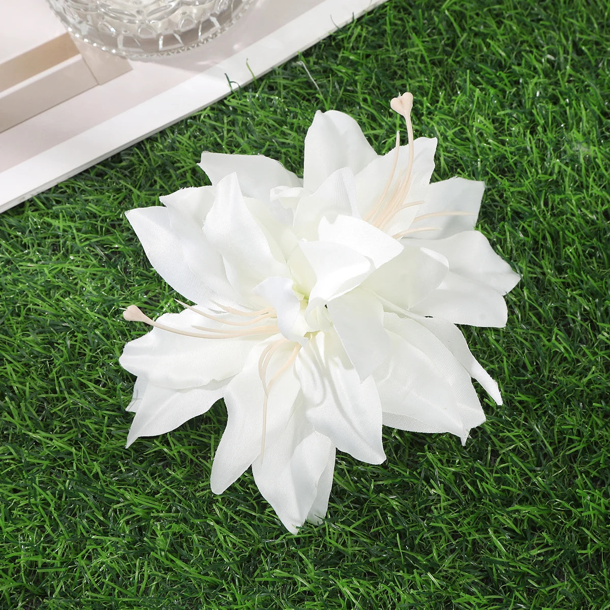 AWAYTR Artificial Pink Flowers Hairpin Party Flower Girls Barrette Bohemian Side Bangs Clip Small Hair Clips Hair Accessories