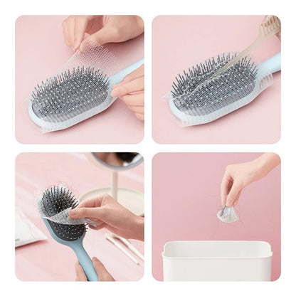 50Pcs Air Cushion Comb Cleaning Net Cover Hair Brush Comb Airbag Pet Combs Net Paper Brush Cleaning Pad Comb Protection Net