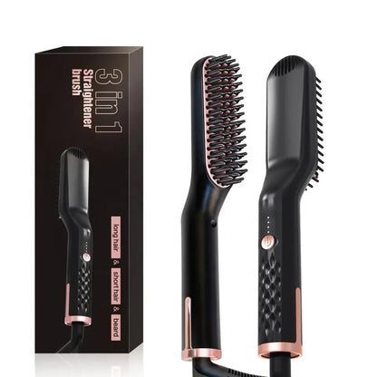 Unisex Hair Straightener Brush Hot Comb Wireless Beard Straightener for Men Beard Comb Hair Curler Styling Tool Straightening