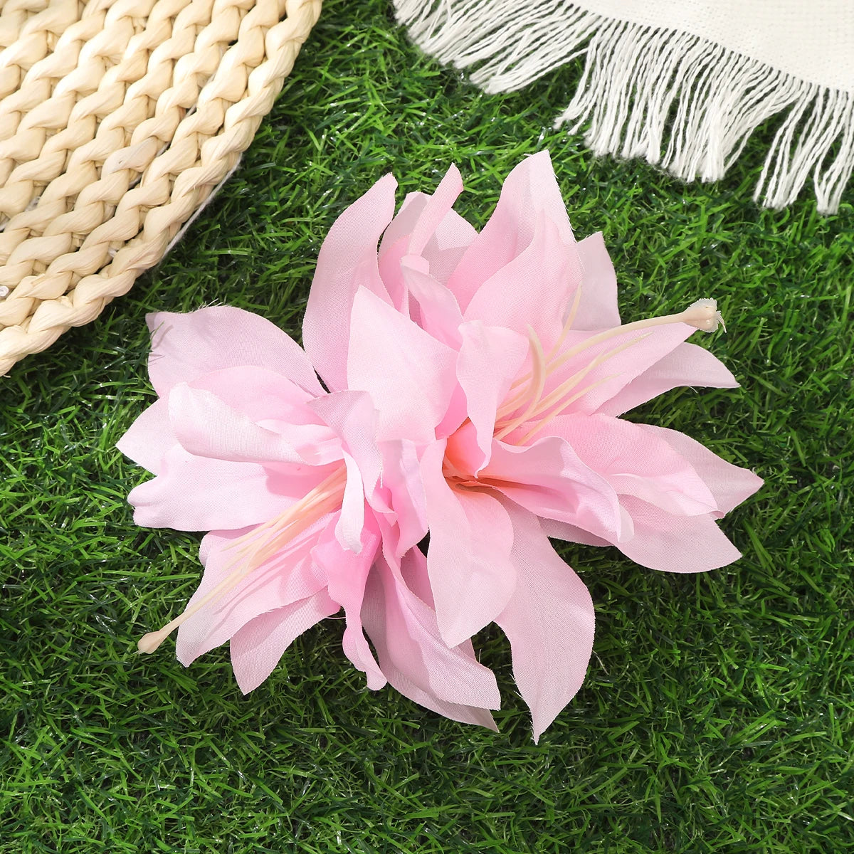 AWAYTR Artificial Pink Flowers Hairpin Party Flower Girls Barrette Bohemian Side Bangs Clip Small Hair Clips Hair Accessories