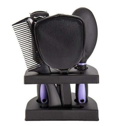 5-Pack Comb Brush Set Professional Massage Comb Cosmetic Hair Styling Tool Set With Mirror Hair Brush Holder