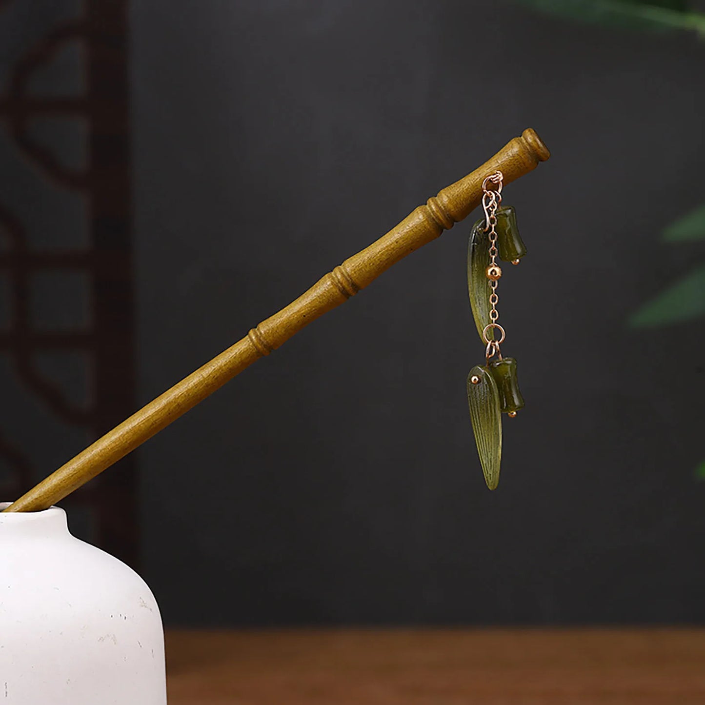 Vintage Chinese Style Wooden Hair Sticks for Women Girls Moon Tassel Hairpin Hair Clip Hanfu Headwear Jewelry Hair Accessories