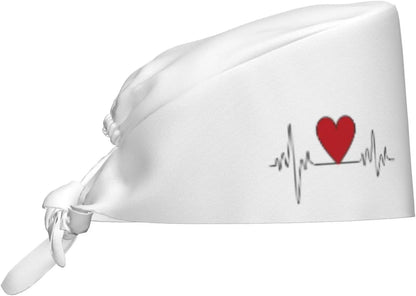 Japanese Wave Cherry Blossoms Working Cap Scrub Cap with Sweatband Adjustable Unisex Women Tie Back Hat Nurse  Caps
