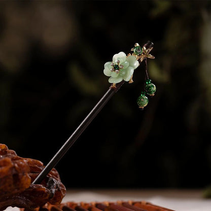 Vintage Chinese Style Wooden Hair Sticks for Women Girls Moon Tassel Hairpin Hair Clip Hanfu Headwear Jewelry Hair Accessories