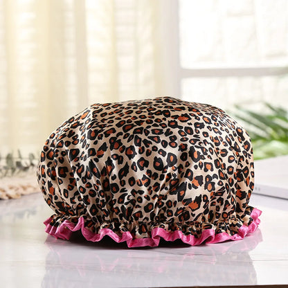 4 Pieces Shower Cap for Women Satin Waterproof, Shower Cap for Women Waterproof, Elastic and Reusable Double Layered Shower Caps