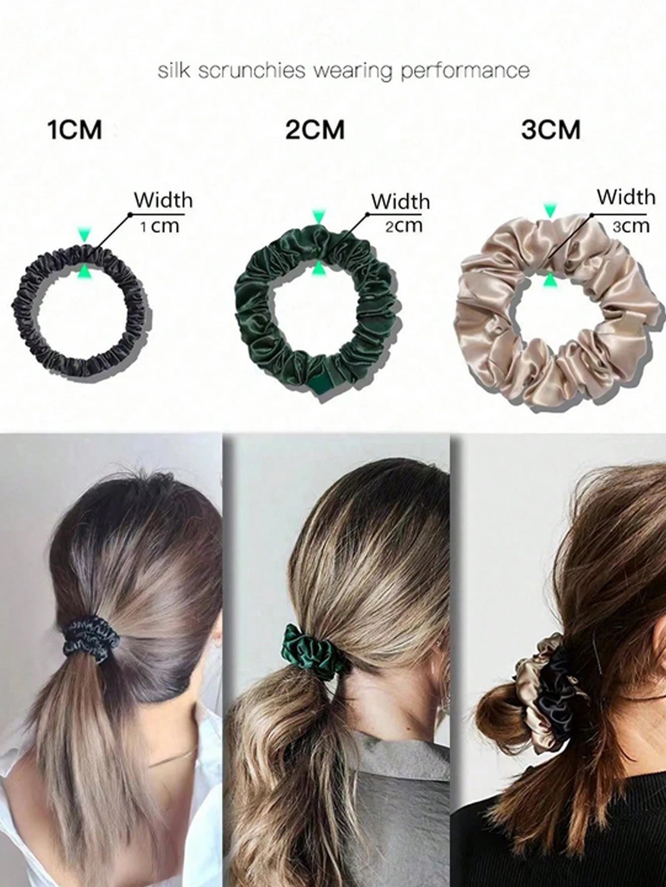 100% Pure Mulberry 6A Silk Hair Scrunchie Handmade Hairbands Women Girl Hair Accessories Pure Color Natural HairTies Box 6PCS