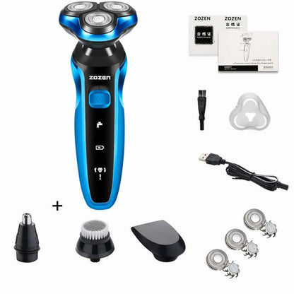 ZOZEN Electric Shaver Washable Rechargeable Electric Razor Shaving Machine for Men Body Hair Beard Trimmer Wet-Dry Use Washable
