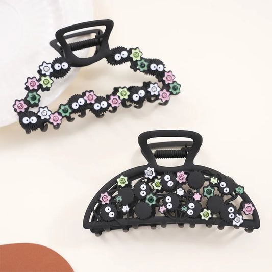 YWYHJ Creative Small Cinderblock Hair Claw Cute Black Cartoon Hair Claws Japan Wacky Claw Clip Hair Accessories for Women Girls